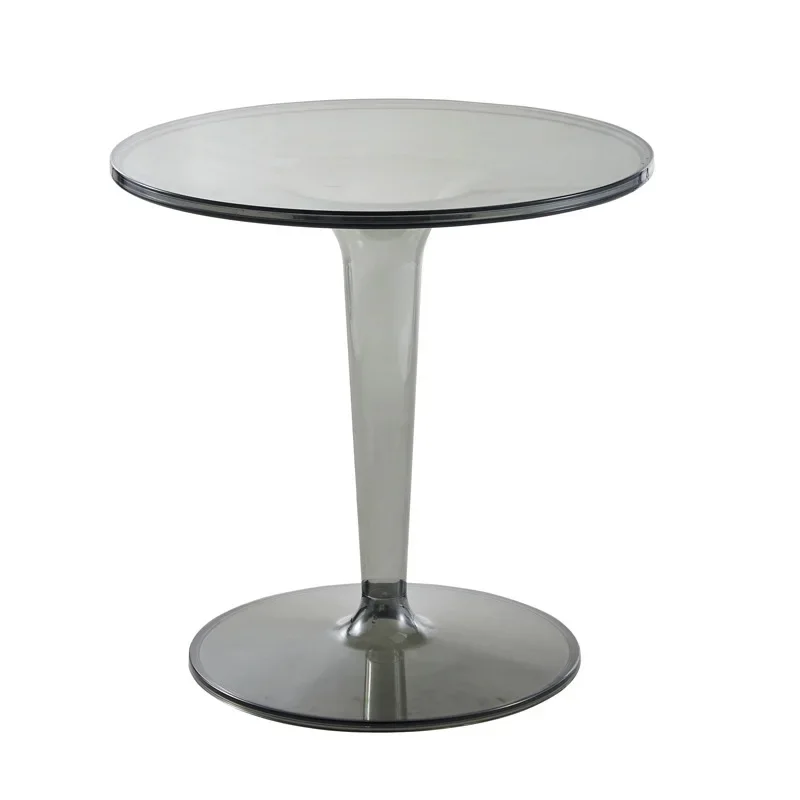 Tables basses rondes en acrylique brun transparent, meubles de maison, table de chevet pour salon, café de cuisine