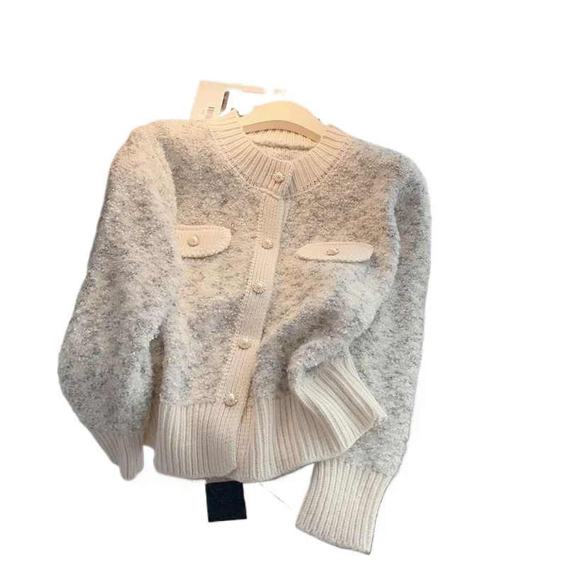 Spring and Autumn Small Fragrant Wind Knitted Cardigan Coat Women Early Autumn Fashion New Short Small Sweater Long Sleeve Top