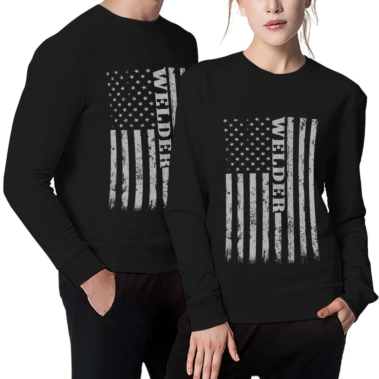 

American Welder Flag Shirt, Proud Welders Pullover men's clothing tracksuit japanese style men's sweatshirts