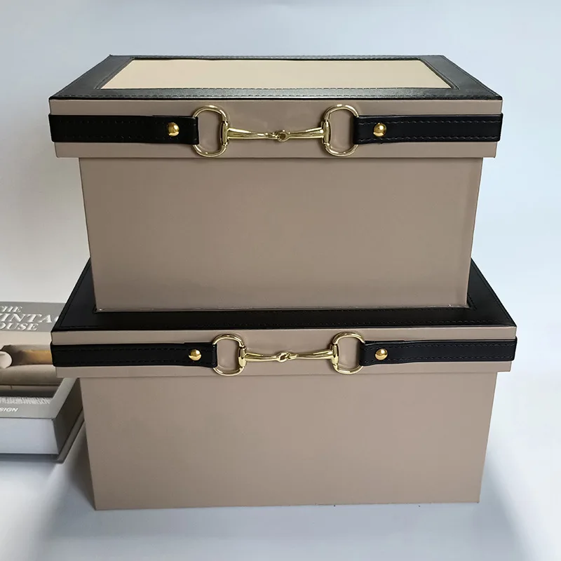 Leather Boxes Bedroom Dustproof Moisture Proof Organizer Boxes Convenient Movable Storage Box Home Organization Storage Bin