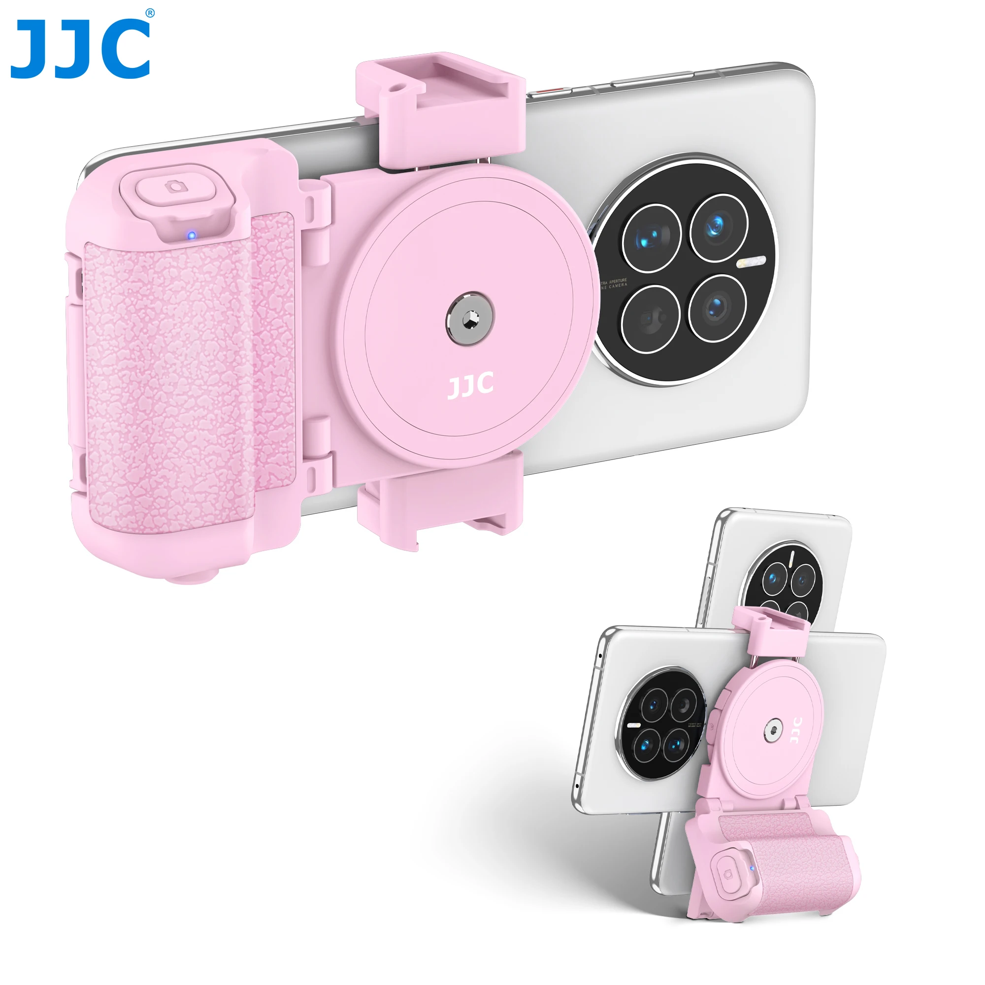 JJC Smartphone Camera Shutter Remote Handle Grip with Detachable Wireless Remote Control for iPhone Samsung Video/Photo Shooting