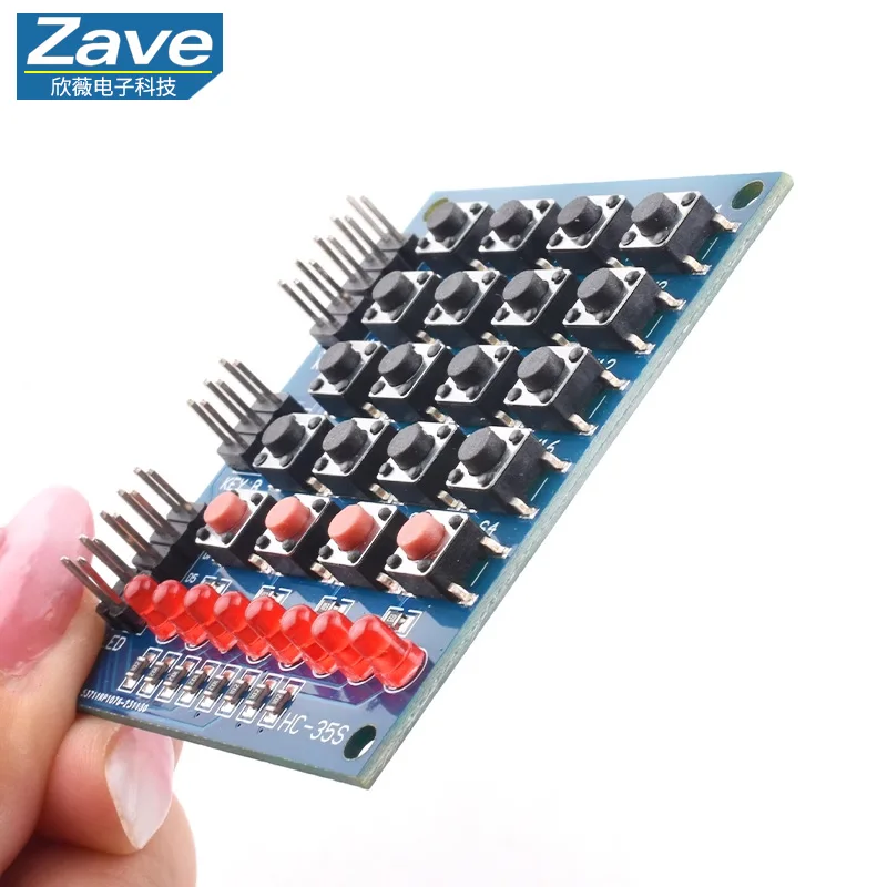 4×4 Matrix Keyboard (4X4 Key Module) & 4-Key Independent Keyboard with 8-LED Chaser Light