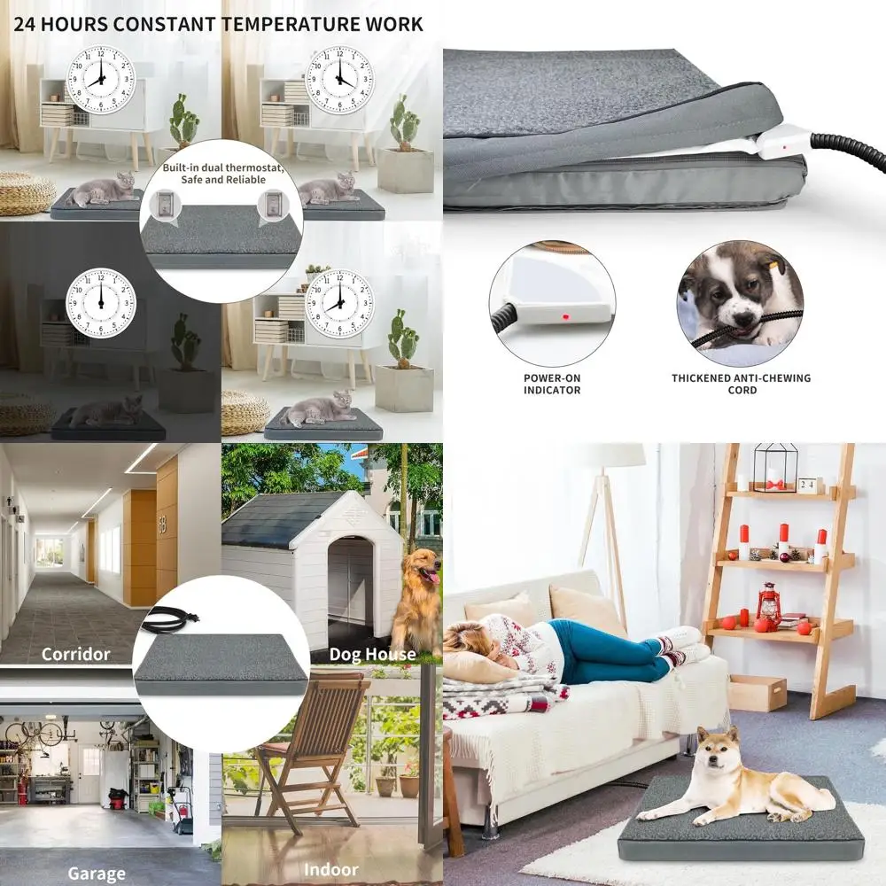 

Ортопедические пенопластовые кровати для домашних животных с автоматическим контролем температуры, моющийся водонепроницаемый чехол для кошек и собак