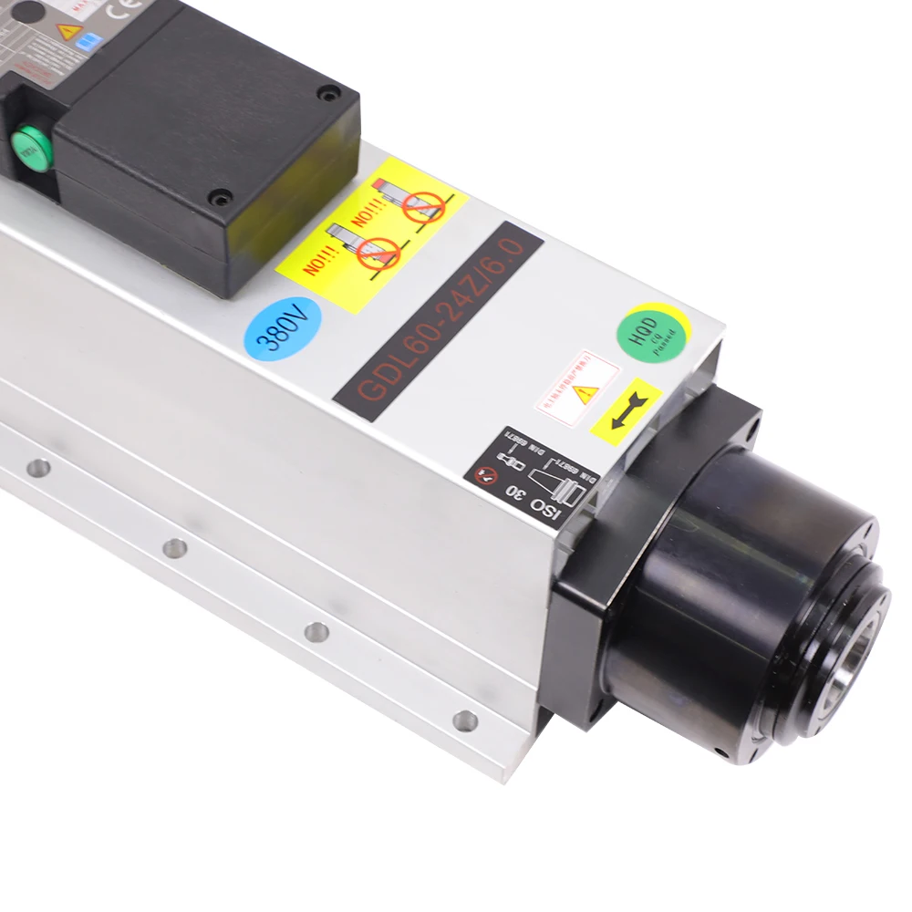 6Kw ISO30 空冷式 24000rpm ATC スピンドルモーター CNC木材切削彫刻機用 GDL60-24Z/6.0