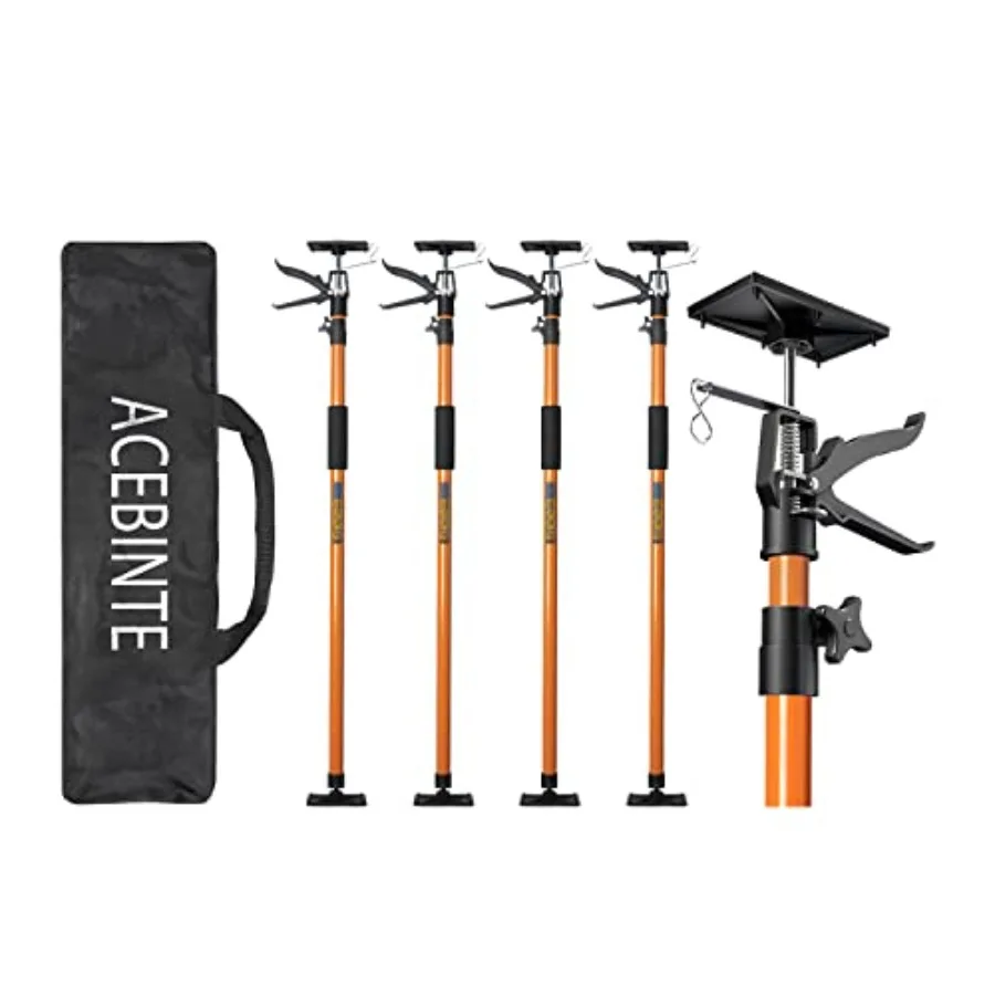 

4PK Support Pole Steel Telescopic Adjustable 3rd Hand Support System Support Rod Supports up to 154 lbs Construction Rods for C