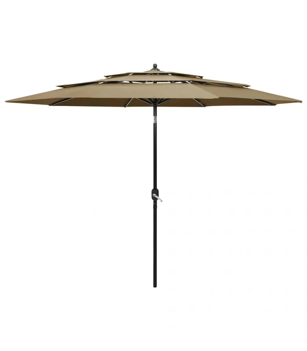 3-level sunshade with aluminum pole gray taupé 3 m umbrella