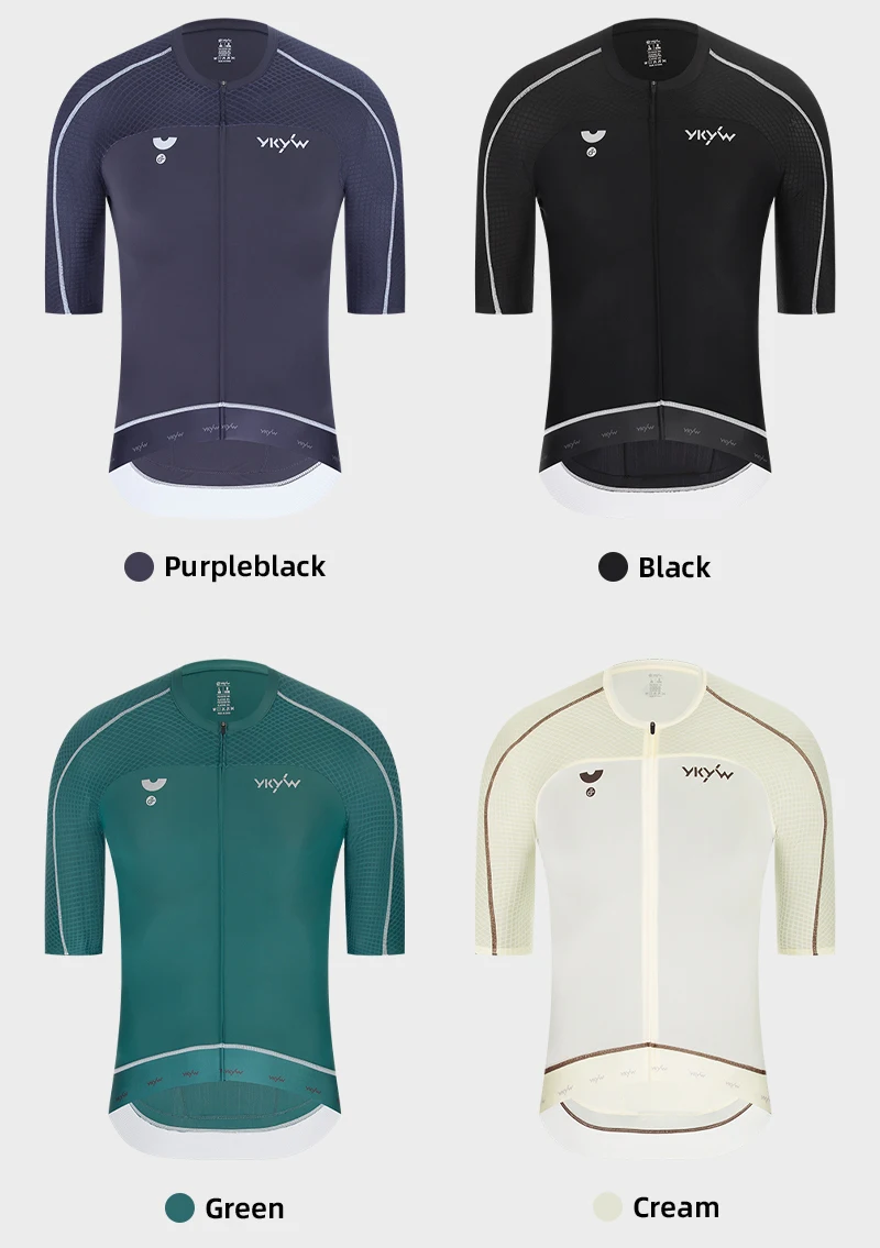 YKYWBIKE Herren Sommer-Radtrikot 3D-Schnitt Raglan-Ärmel Schnelltrocknend Atmungsaktiv Leichtes Rennrad-Trikot Hautfreundliches Oberteil – Detail 17