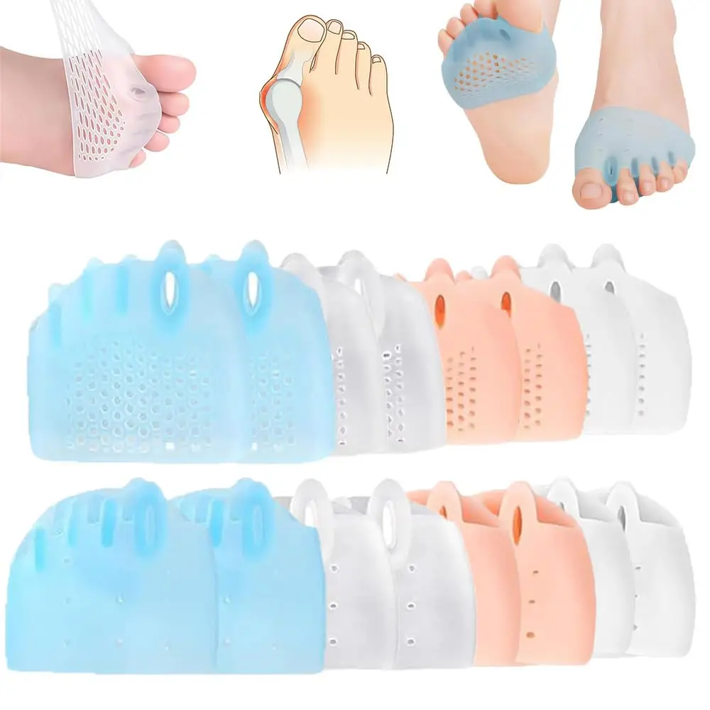 

2/4/8 Pairs Metatarsal Pads Toe Separators Bunion Corrector Cushion Silicone Toe Separators for Women Men Realign Crooked Toes