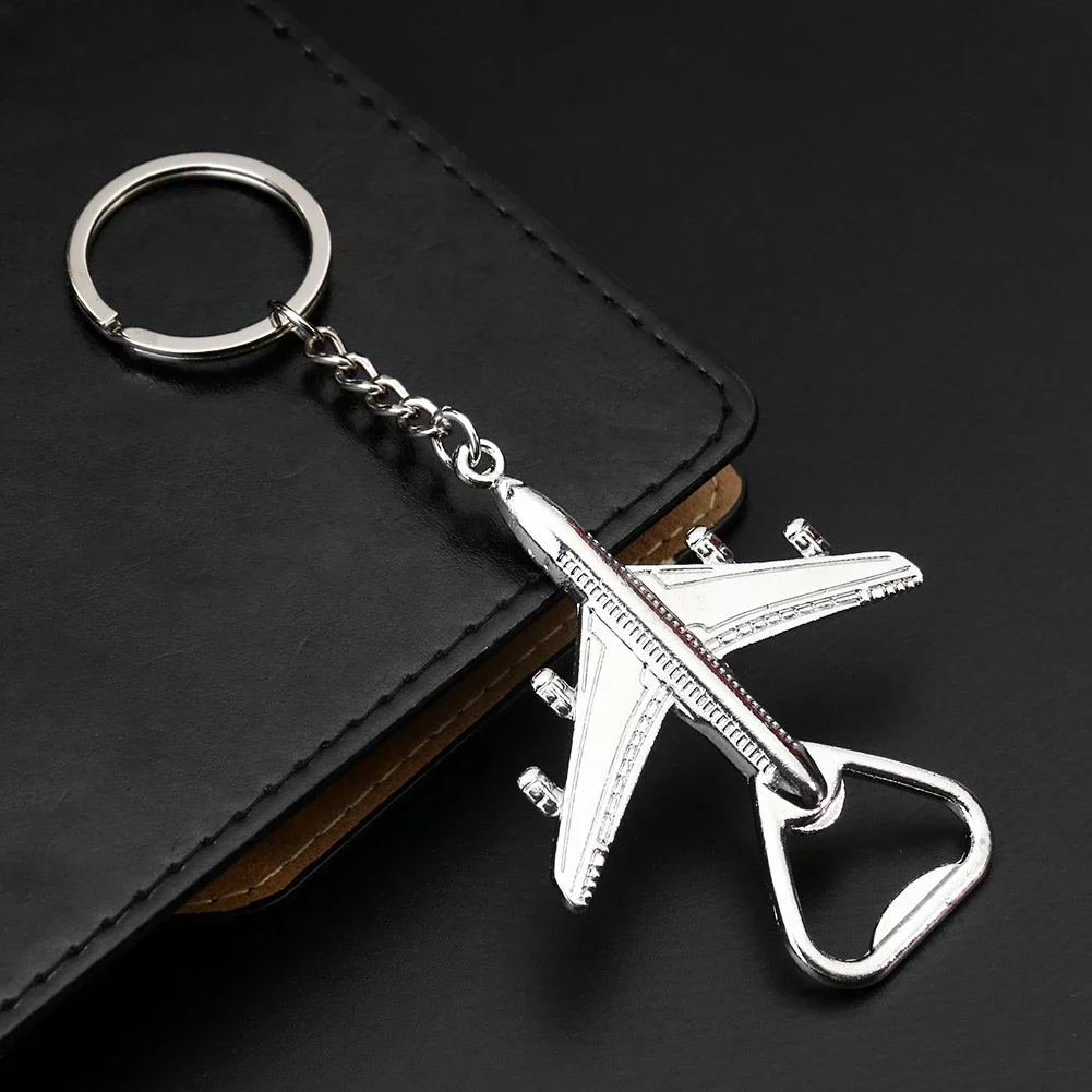 Plane Bottle Opener Keychain Stainless Steel Aircraft Bar Party Supplies Wine Set Accessories Home Kitchen EDT Tools Beer