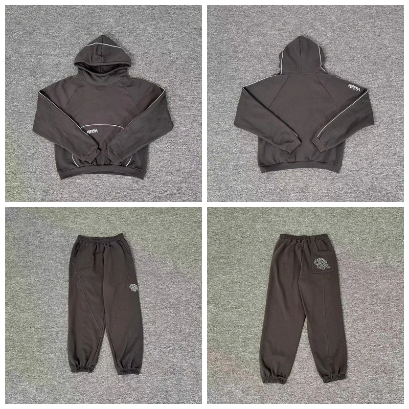 

Mertra Embroidered Letter Reflective Stripe Fce Hoodie Casual Trousers Men Women Set Comfortable Breathable Sportswear