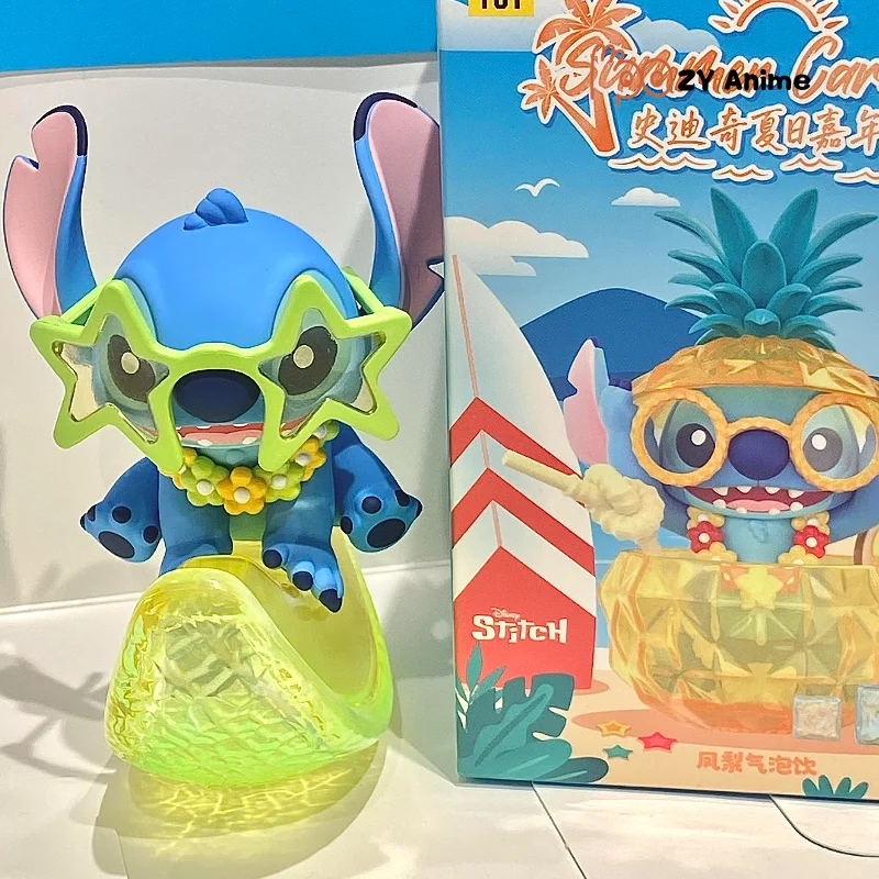 Disney Stitch Summer Carnival Series Mysterious Box Figure Anime Character Desktop Car Ornaments Surprise Blind Box Holiday Gift