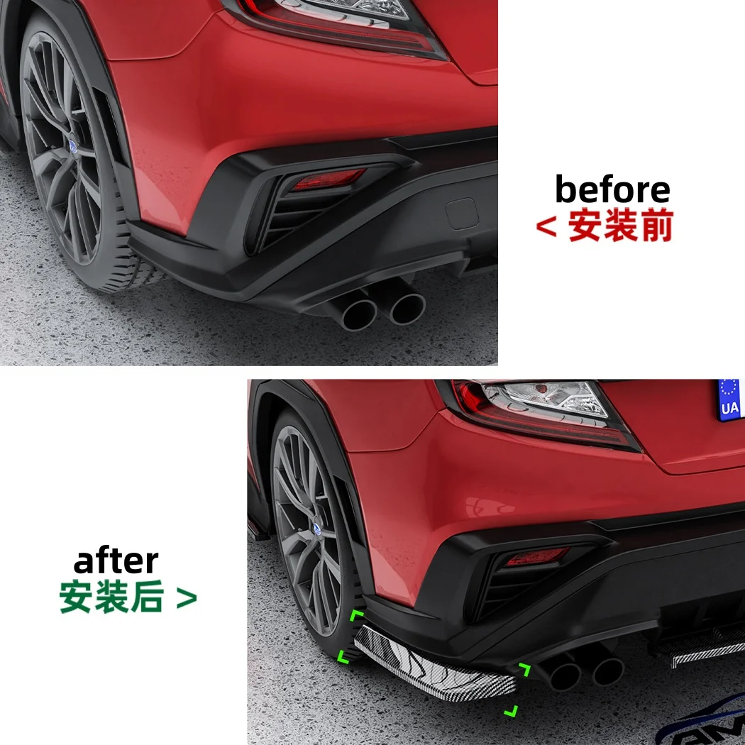 Car Rear Bumper Diffuser Side Splitter Spoiler Body Kit For Subaru WRX STI VB 2022-2026 Rear Bumper Protector