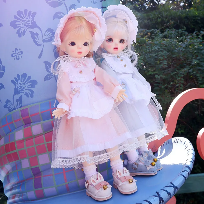 Sepatu boneka Bjd, sepatu kelinci datar dengan lonceng mode Aksesori boneka kasual Untuk 30cm boneka 1/6 Bjd Msd 1/6