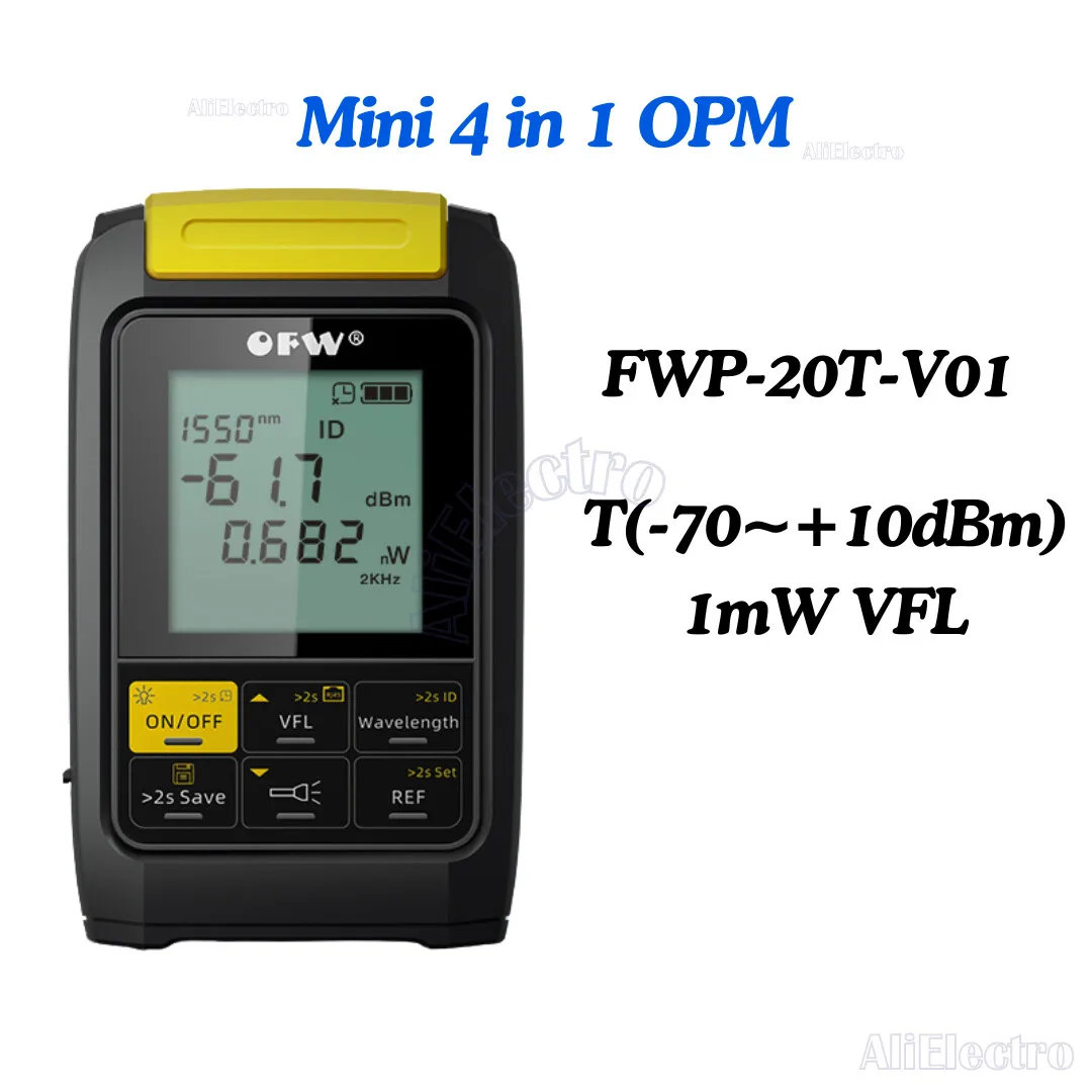 

OPM VFL 1 мВт мини 4 в 1 Многофункциональный оптический измеритель мощности Визуальный дефектоскоп тестер сетевого кабеля оптического волокна