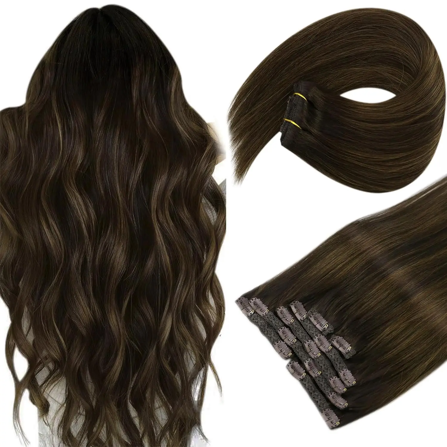 Vesunny Clip In Hair Extension Human Hair Balayage Natuurlijke Human Hair Extension  Human Hair Clip Extension Voor Vrouwen