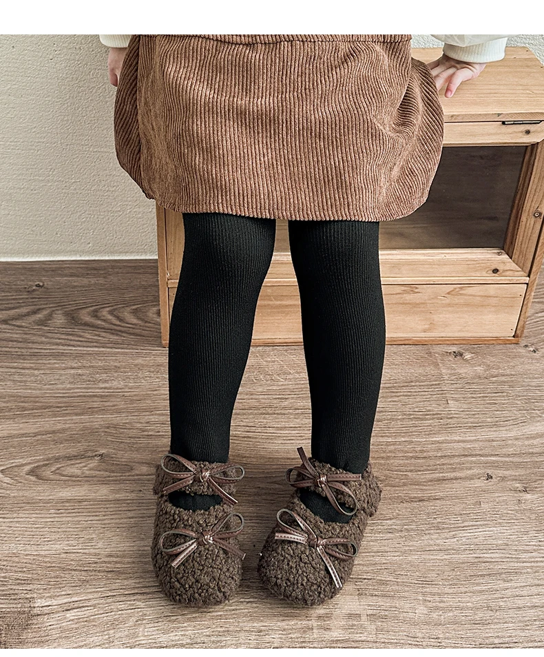 Süße Mädchen Winter Lammwolle Fleece Strumpfhosen Extra dicke Flor vertikale Streifen Strumpfhosen Ultra warme Plüsch weiche Student Kinder Leggings – Detail 26
