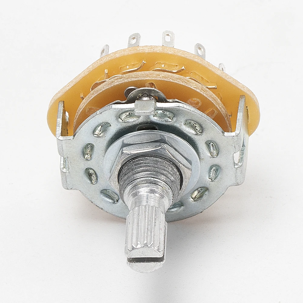 2PCS 20MM Metal Rotary Switch Selector 1P12T/2P6T/3P4T/4P3T M9X0.75 18 Teeth Knurl Shaft With Solder Terminals