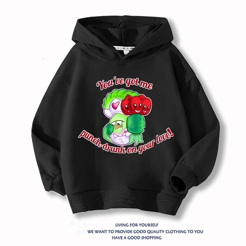 

New Arrivals Vegetable Battle Hooded Sweatshirt Round Neck Parenting Fall Winter Cotton Pullover Casual Y2K Adults Children Tops