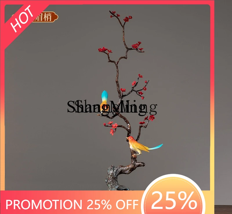 

ZYY magpie flower and bird copper ornament Lamei magpie bird copper home living room entrance decoration