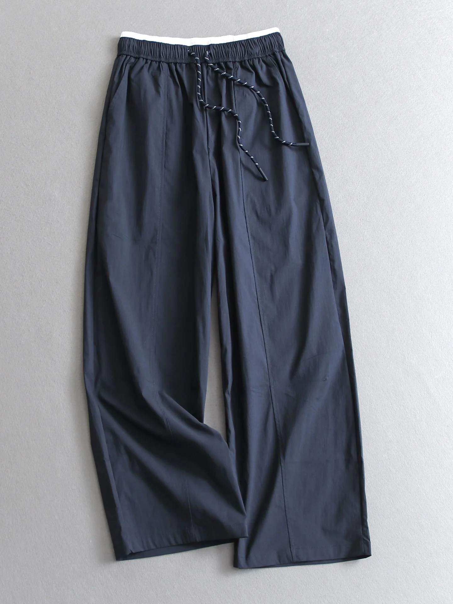 

High Waist Slimming Thin Loose Workwear Sports Pants Color Block Simple Design Women's Casual Pants T306 Knife Pants