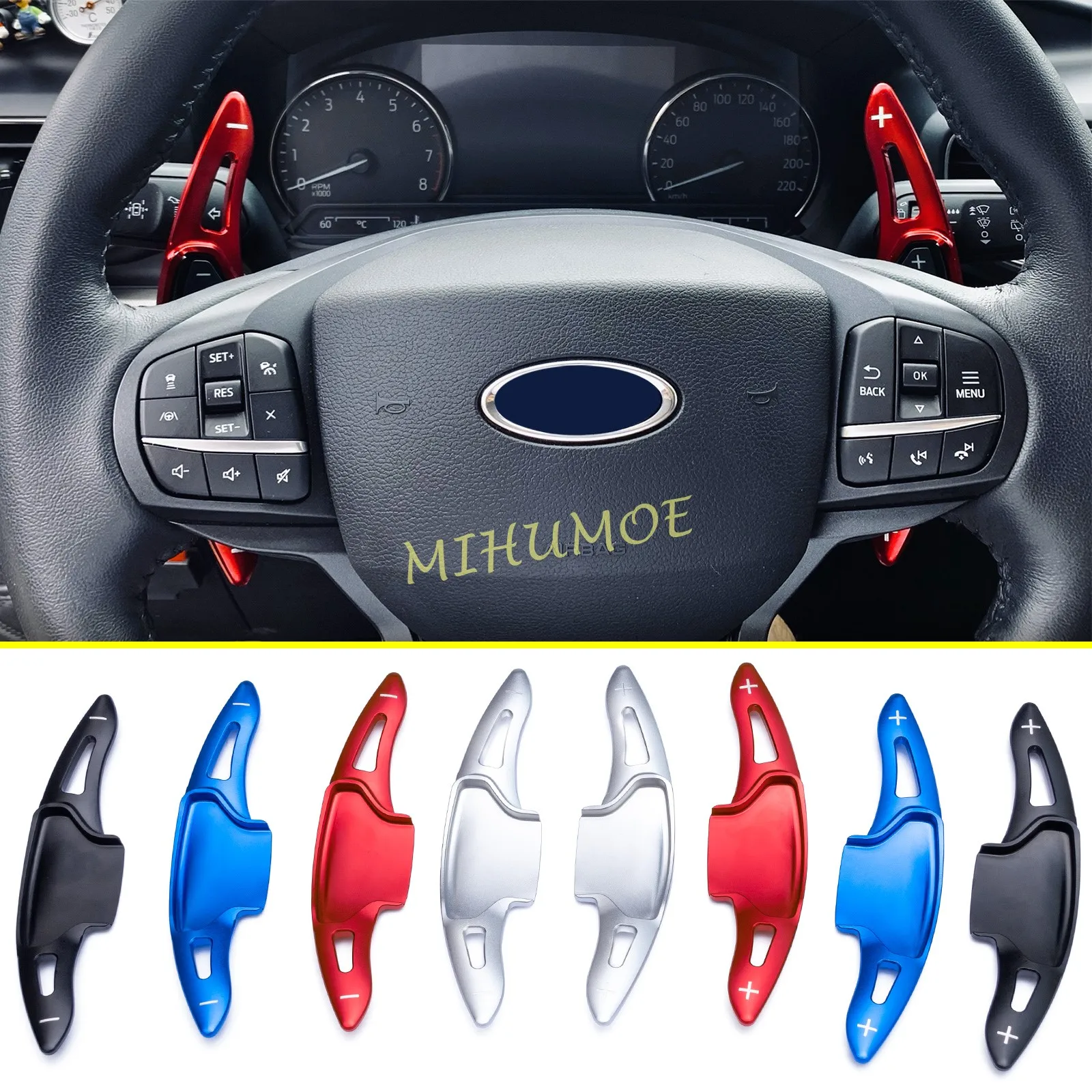 

Для Ford Explorer 2020-2026: 2 шт. удлинители подрулевых лепестков из алюминиевого сплава, аксессуары для стайлинга автомобиля