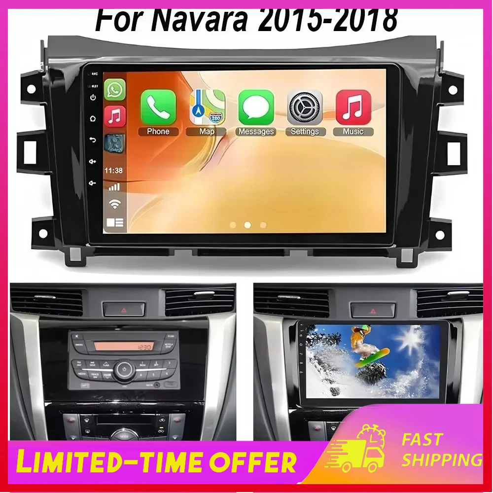 

Мультимедийная система Android 15 для Nissan Navara 2015-2018 с поддержкой Carplay, Wi-Fi, навигацией, видео, 2G+32G, стерео, радио, GPS