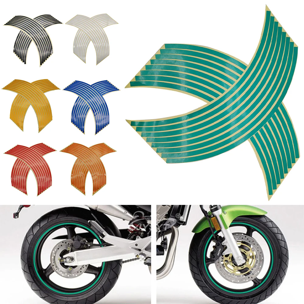 

Motorcycle Stickers Wheel Sticker Reflective Rim Stripe Tape Bike For KAWASAKI Z900 Z650 Z800 NINJA 250 300R 300 Z250 Z300 250R