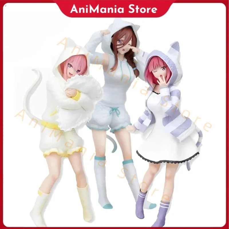

In Stock Fukuya The Quintessential Quintuplets Nakano Ichika Nino Miku ~Cat Ear Hoodie~ PVC 19CM Anime Action Figures Model Toy