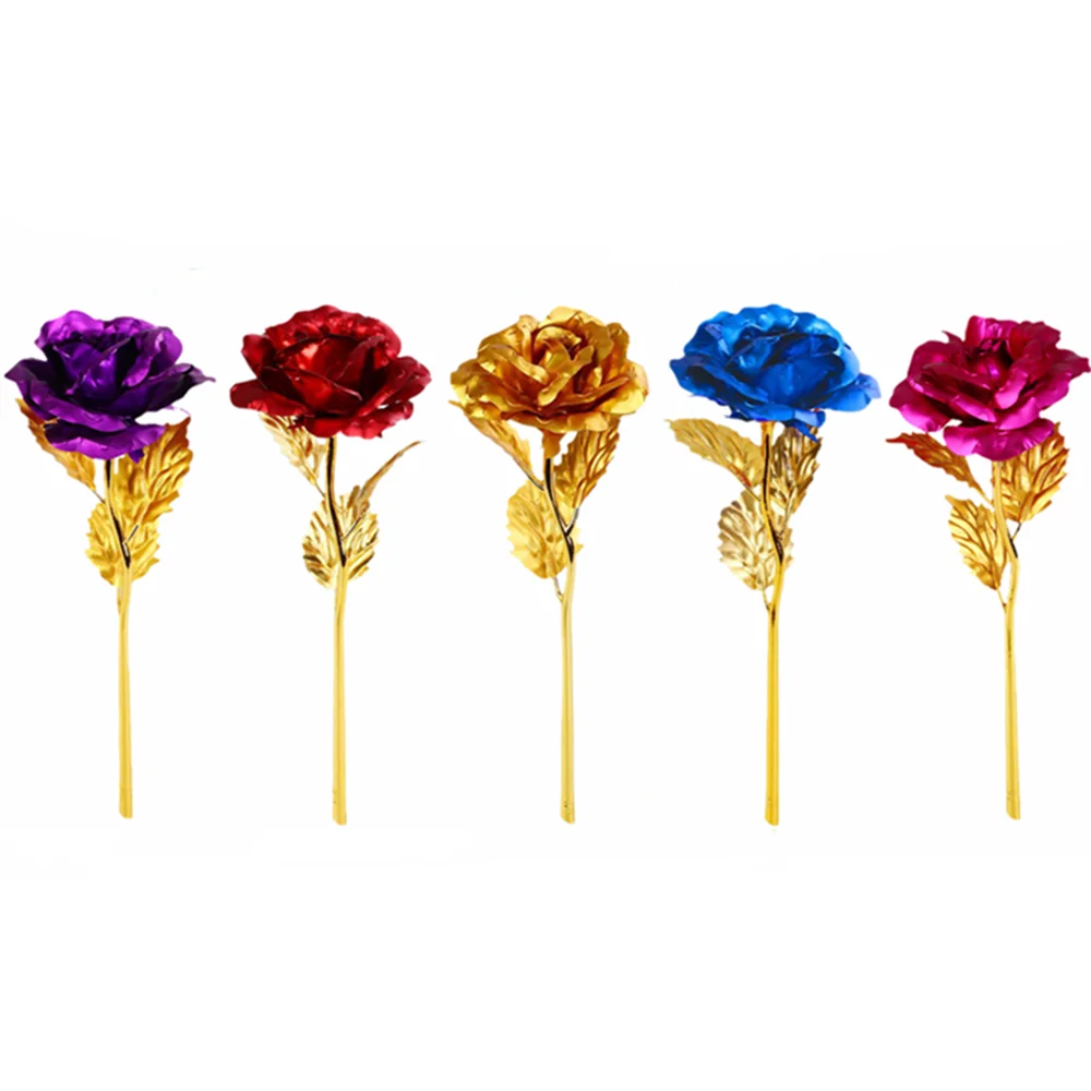 Valentine\'S Day Creative Gift 24k Foil Plated Rose Gold Rose Lasts Forever Love Wedding Decoration Christmas Gift Wholesale