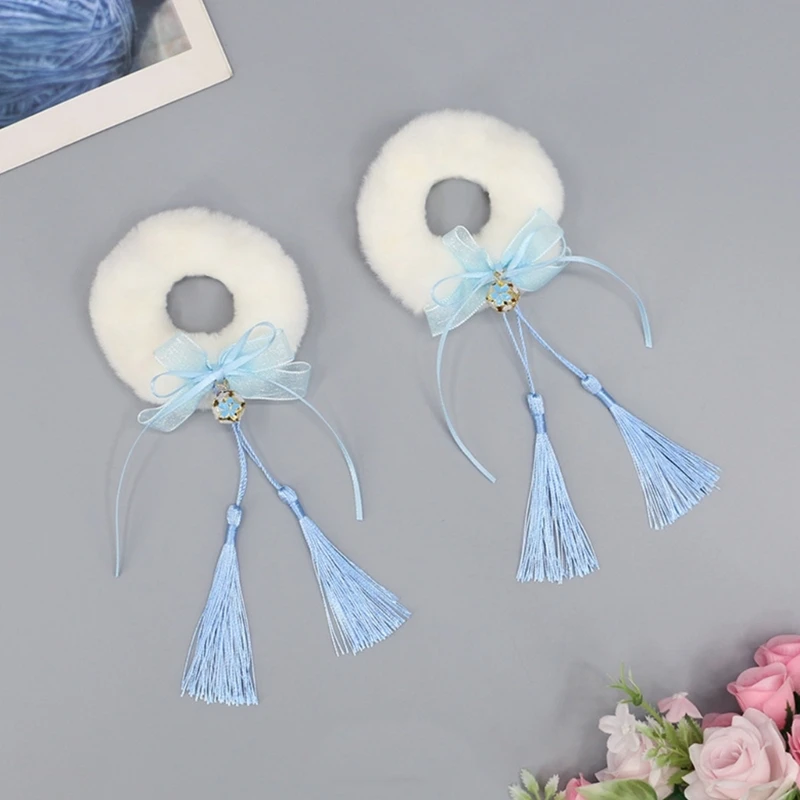 Tua Rua Nơ Tóc Nhẫn Nữ Cô Gái Tóc Scrunchies Tạo Kiểu Tóc Phụ Kiện Trang Sức Giọt