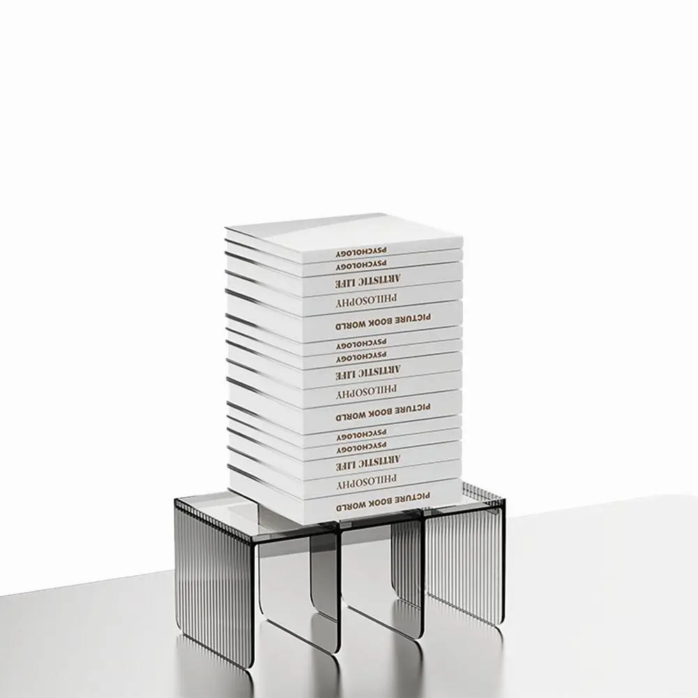 Practical Three-Compartment Transparent Bookends Non-Slip Stackable Desktop Bookshelf Thicken Waterproof Book Holder School