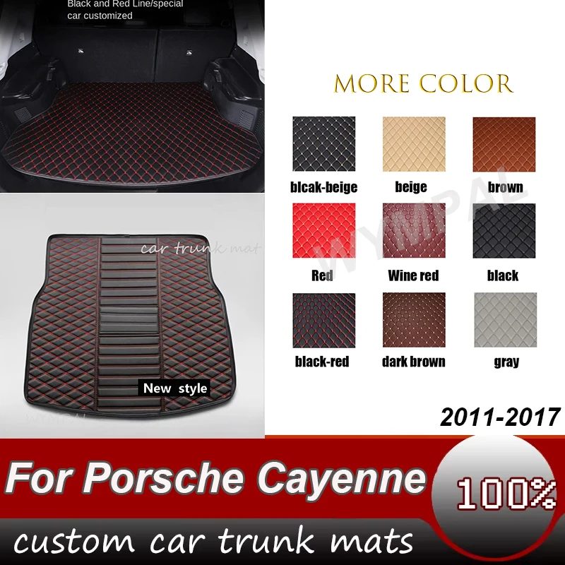 

Коврик в багажник автомобиля для Porsche Cayenne 2011 2012 2013 2014 2015 2016 2017, высокий боковой багажник, водонепроницаемый задний багажник, коврик для ковра