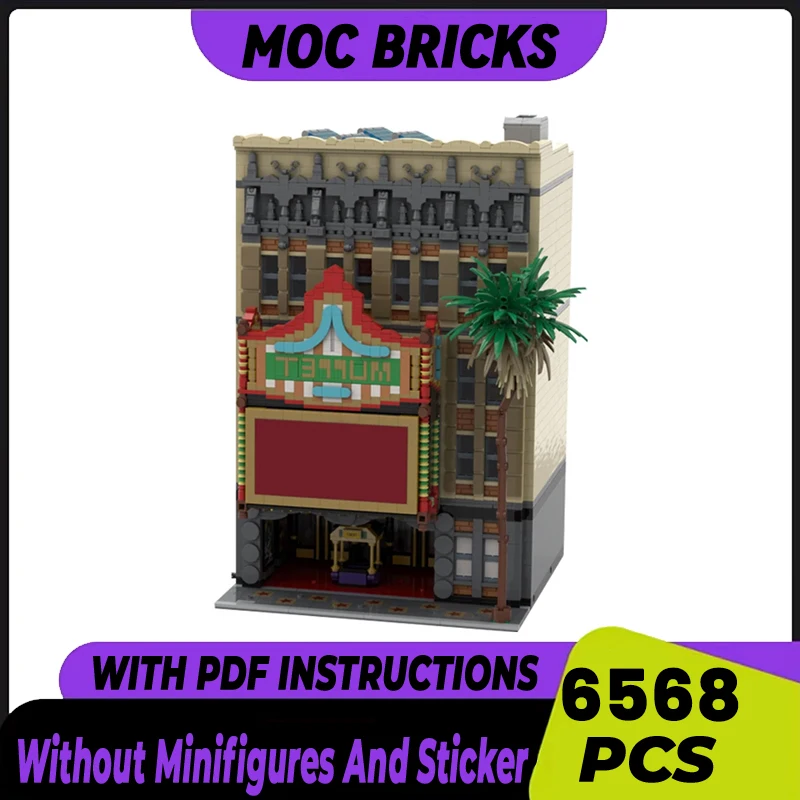 Popolare Moive Street View modello Moc Building Bricks tecnologia del teatro delle bambole blocchi modulari regalo giocattoli di natale set fai da te assemblaggio