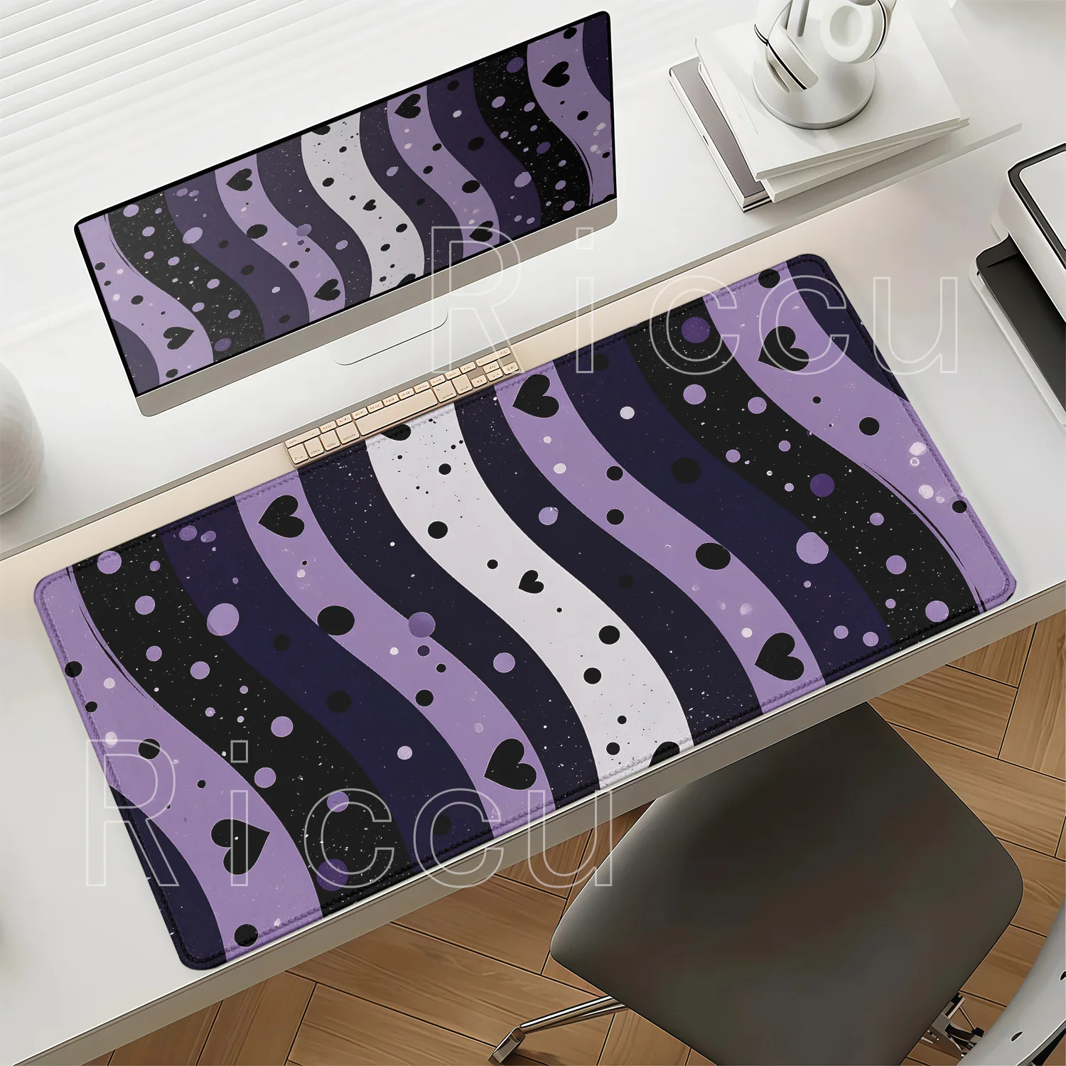 Stripes Love Cartoon Mouse Pad Office Accessories Gaming Carpet HD Printing Anime Cute Mousepad Keyboard Non-slip Base Desk Mat