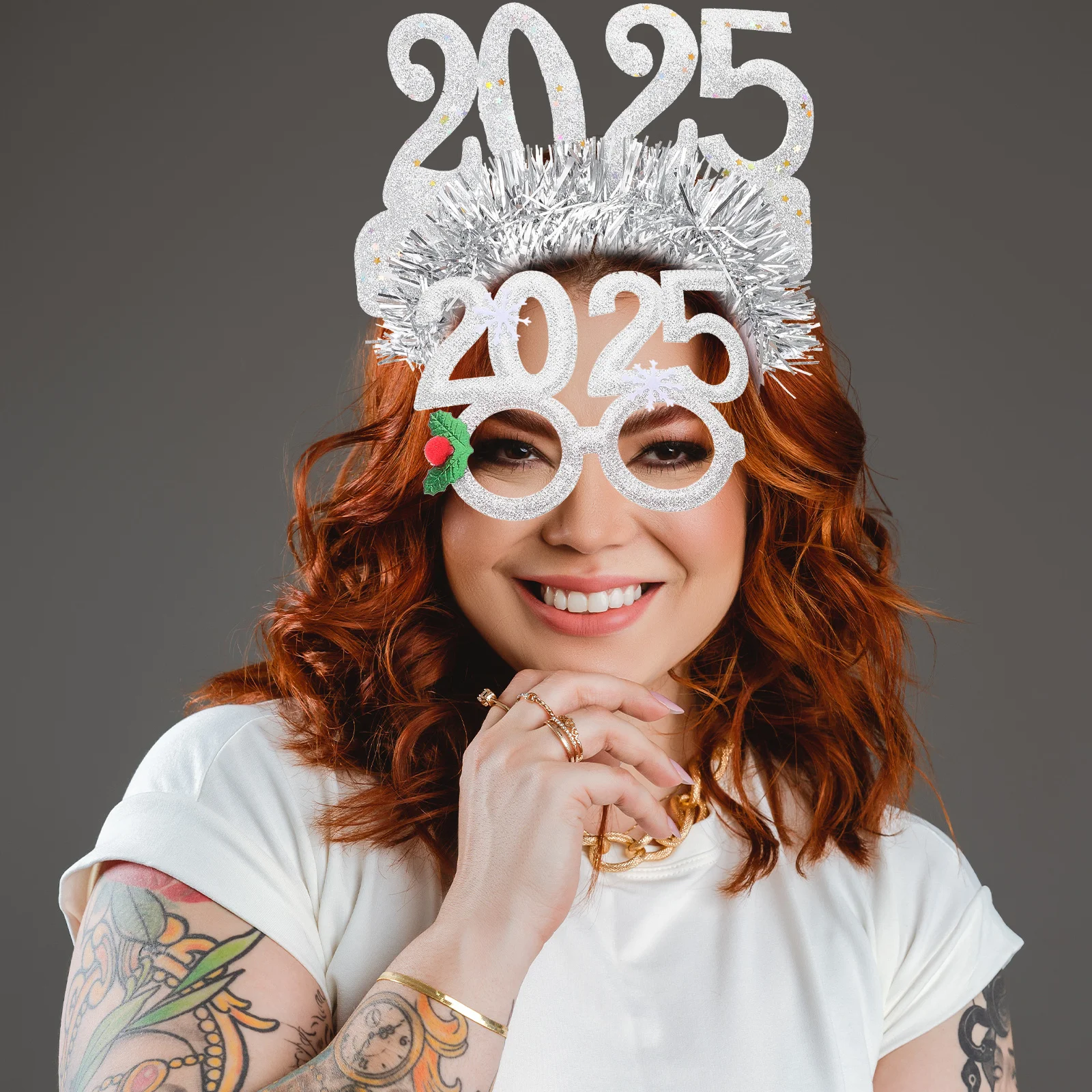 

1Set New Year Headband 2025 Number Topper Festival Party Wear Creative Photo Prop Adult Hair Accessory 2025 New Year Headband