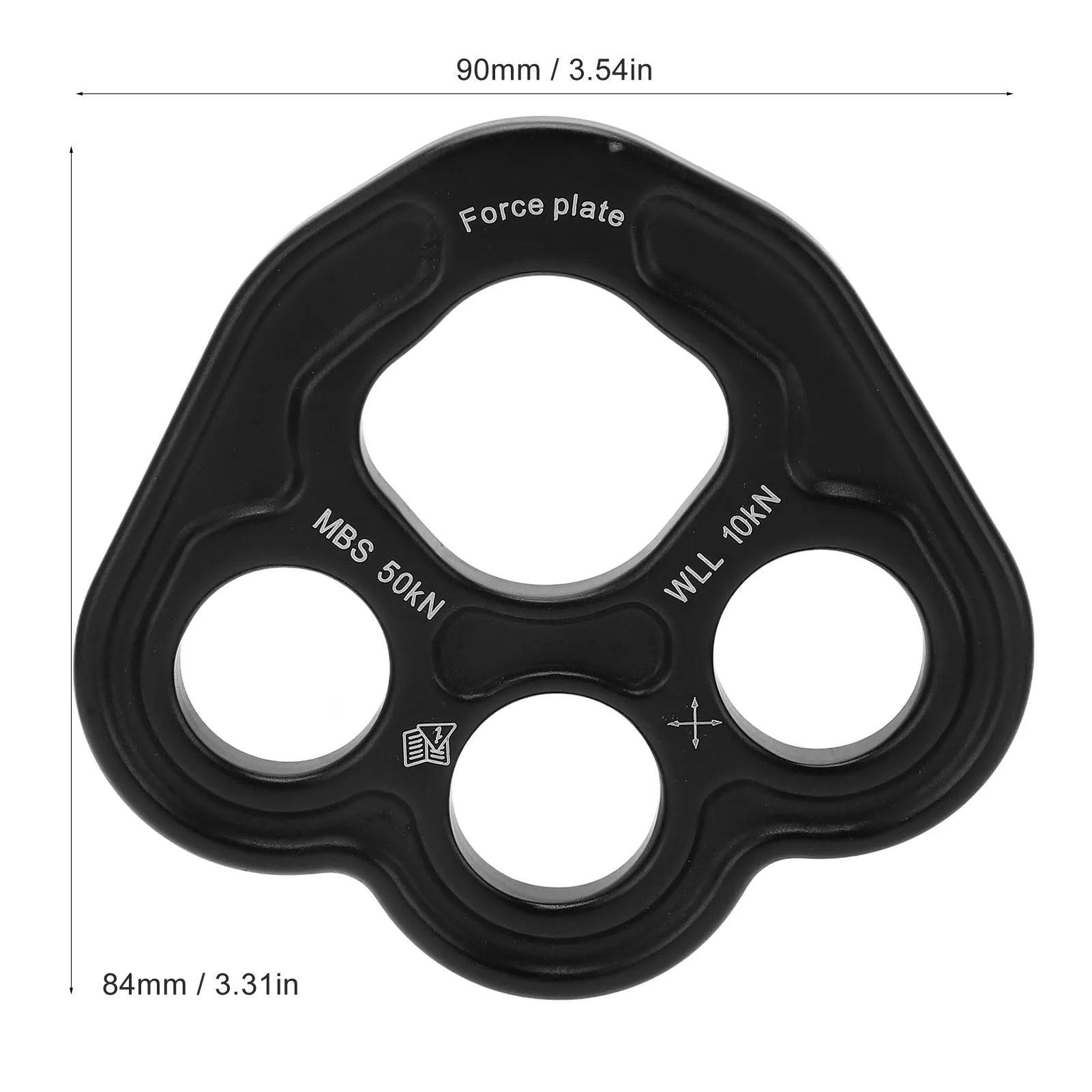 Rigging Plate 3 Holes Space Aluminum 50KN Weight Bearing Uniform Force Climbing Equipment for Outdoor