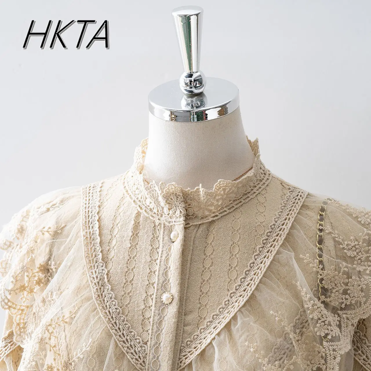 Camisa Original de Lolita para Mujer y niña, Camisas de encaje con volantes de color caqui, novedad de verano 2021, blusa de manga larga para Mujer, Camisas de nicho para Mujer