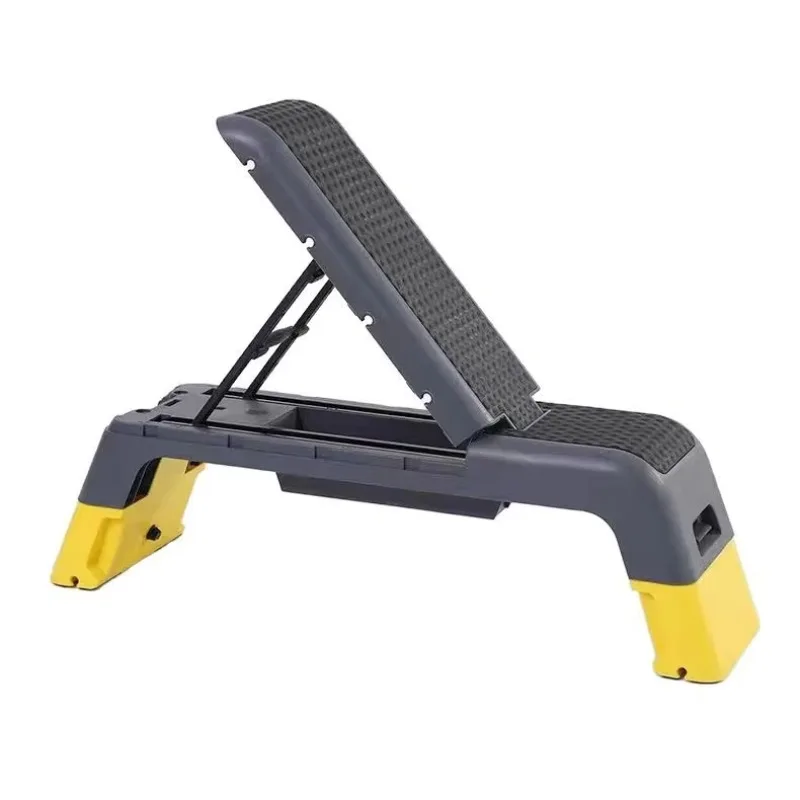 Yellow Adjustable Angle Aerobic Step Board Non-Slip Cover Multi-Functional Fitness Equipment For Dynamic Home Gym Workouts