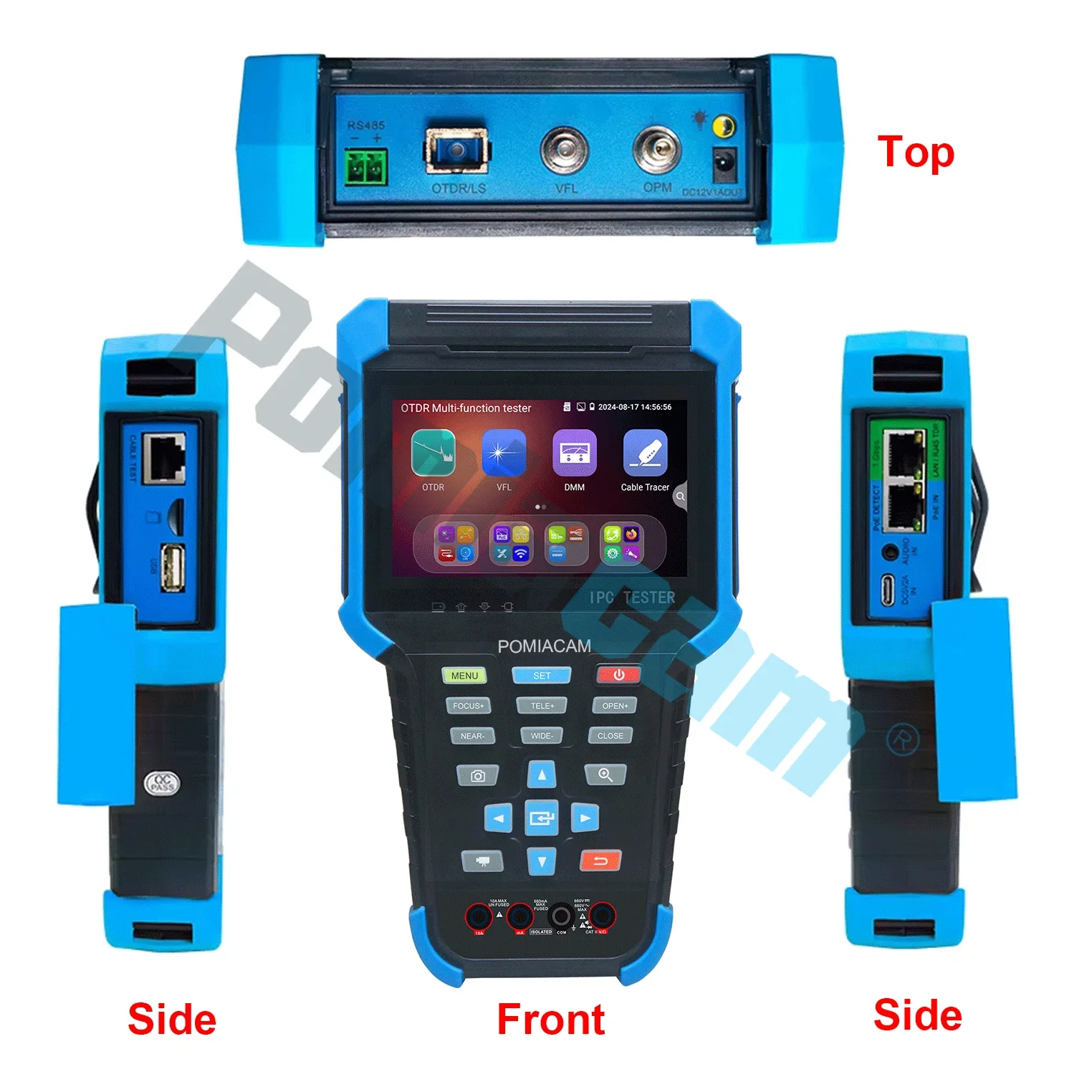 OTDR Tester MOT-35C 4'' Screen Digital Multimeter&Optical Power Meter&Visual Fault Locator PoE RJ45 Cable Tracer 4000mAh Battery