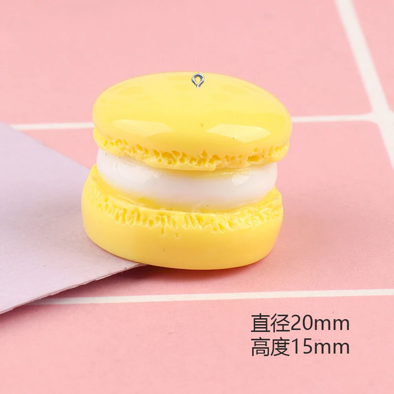 20Pcs Cute Sweet 3D Macaron Resin Charms for Jewelry Making Findings DIY Crafts Earrings Pendants Necklace Bracelet Accessories