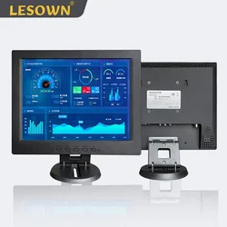 LESOWN 12 inch 1024x768 Industrial LCD Monitor 4:3 HDMI VGA AV BNC Small Wide Screen Display for CCTV Car Microscope Camera