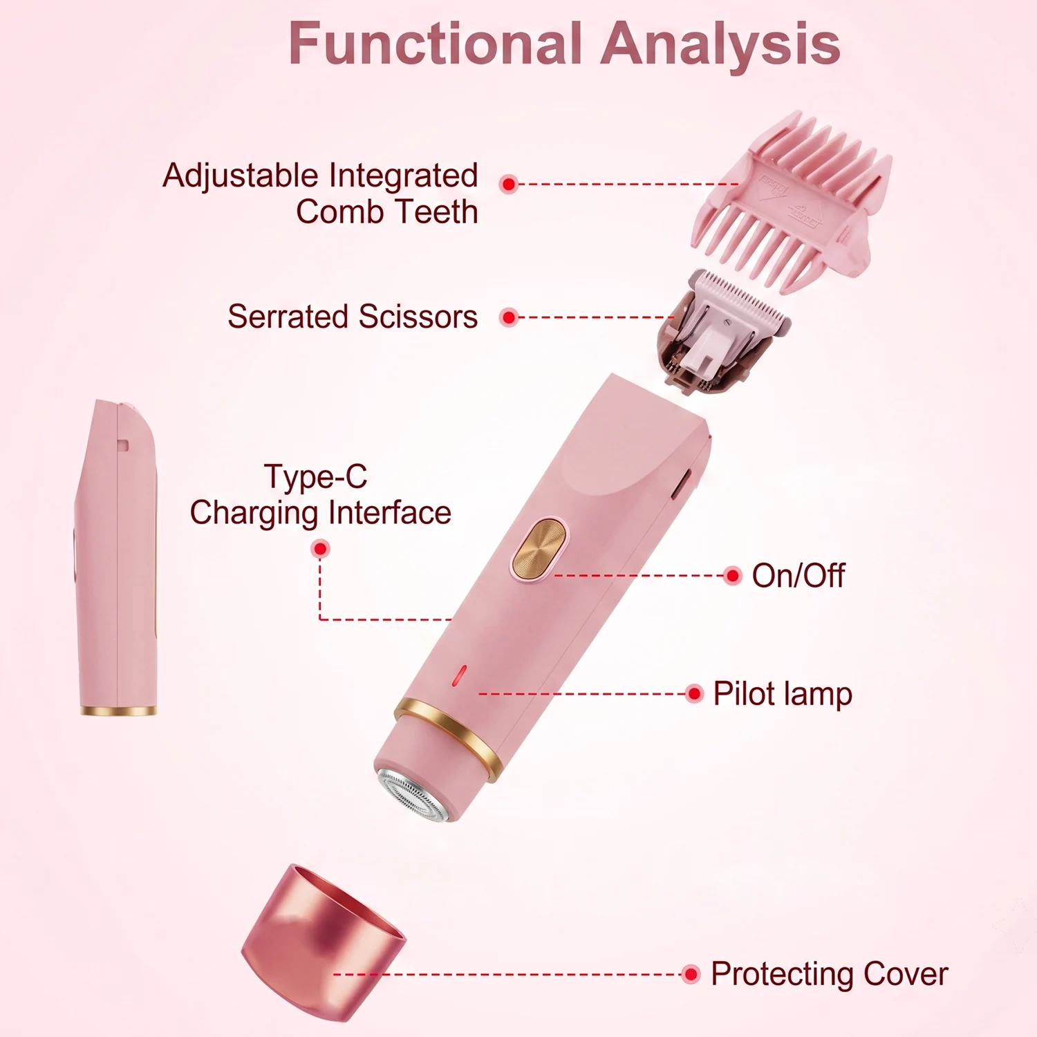 Bikini Trimmer for Women Electric Razor Female Body Epilator Women Electric Shaver for Bikini Legs Underarm Face Hair Remover