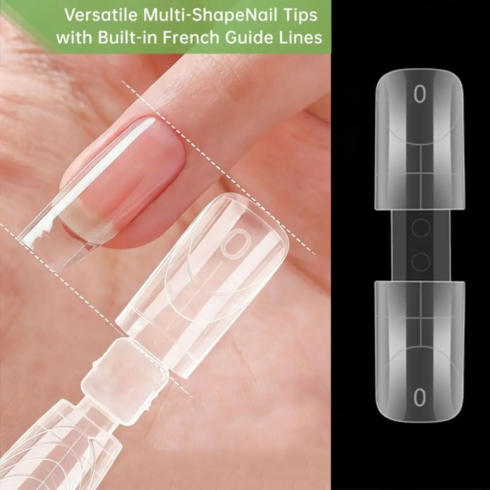 2-in-1 French Nail Dual Forms Oval Shape Inner Arc Line Acrylic Nail Art Mold Quick Extension Almond Shape Dual Ended Nail Forms