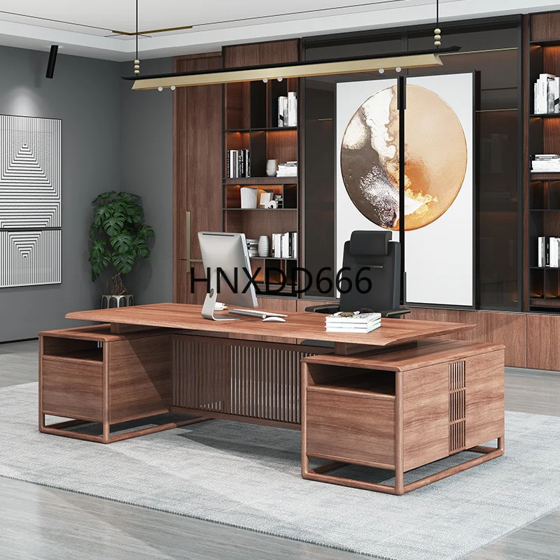 Meja bos kayu solid modern minimalis Cina baru