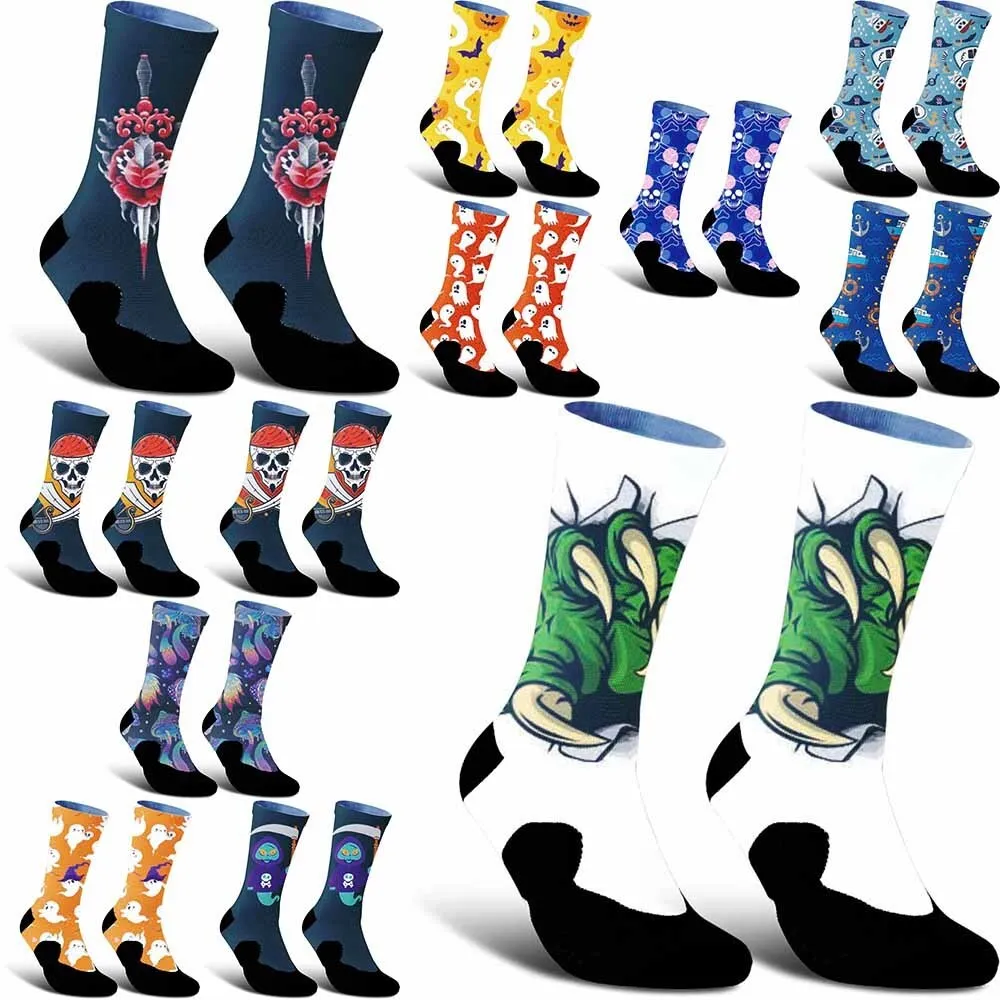 

Новинка 2025, креативные велосипедные носки с цветочным принтом, дышащие, высокоэластичные, впитывающие пот, подходят в качестве подарка на велосипеде