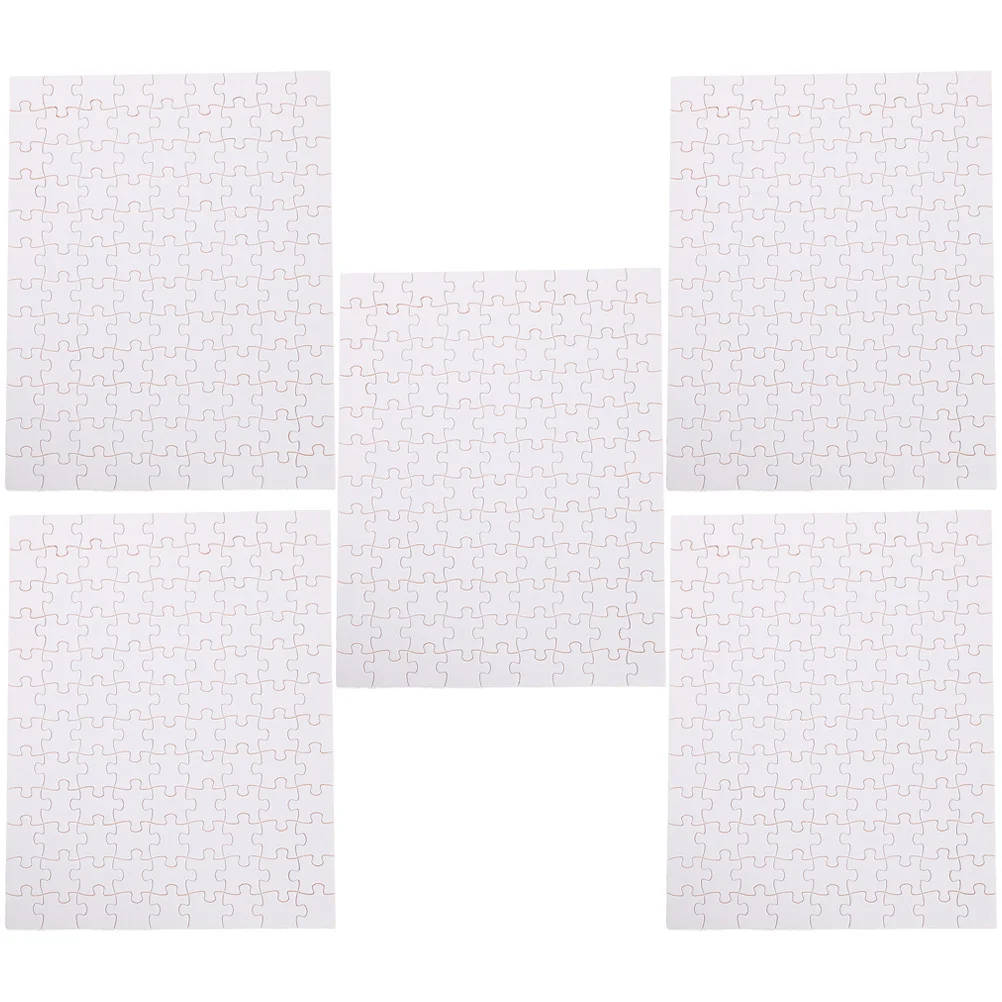 5 Sheets DIY Transfer Puzzle Wooden Blank Sublimation Jigsaw for Creative Art Craft Gift Family Friends Time Killing Game