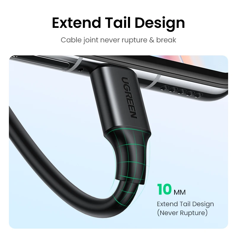 UGREEN USB Type C Cable for Xiaomi Redmi Note 7 mi9 USB C Cable for Samsung S9 Fast Charging Wire USB-C Mobile Phone Charge Cord