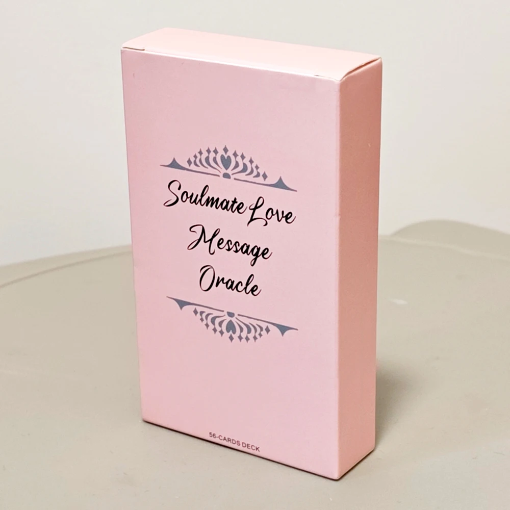 Soulmate Love Message Oracle Deck 56 Heartfelt Romance Cards 10.3*6cm for Twin Flame Readings Elegant Pink Oracle Cards