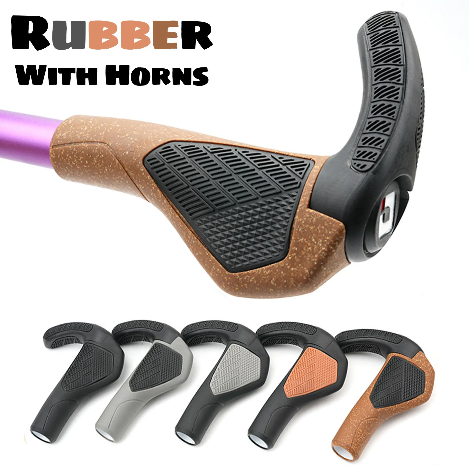 

ODI Bicycle Grips With Horns Rubber Black Brown Grey Ergonomic 22mm Handlebar Grips For Mtb Dirt Pit Mountain Road Bike