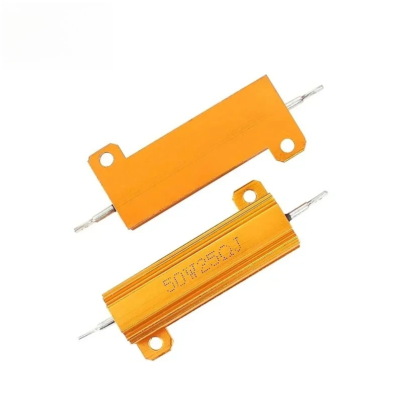 1PCS Metal Shell Case Wirewound Resistor 10W 25W 50W 100W RX24 Aluminum Power Resistors 0.1~1Kohm 8 10 50 1K Ohm